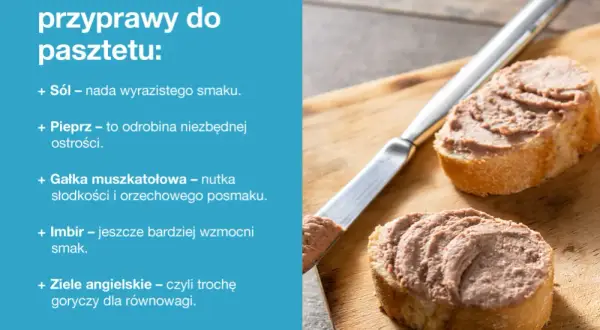 Jakie przyprawy do pasztetu? Sól, pieprz, gałka muszkatołowa, imbir, ziele angielskie i liść laurowy nadadzą mu wyrazisty smak i aromat.